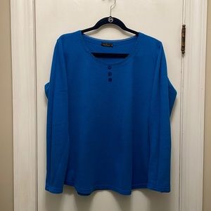 Noble Mount Ladies Colbalt Blue Waffle Knit Top XL